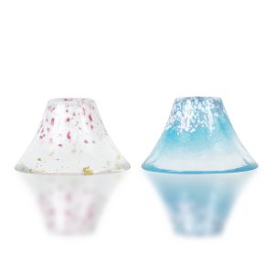 Pair of Cold Sake Cups Cherry Blossom and Mt. Fuji