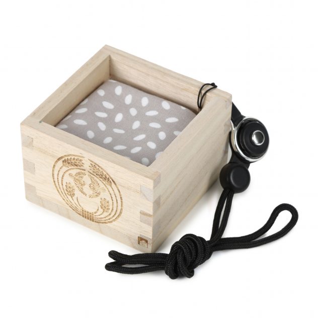 masu sake cup wooden cup tenugui