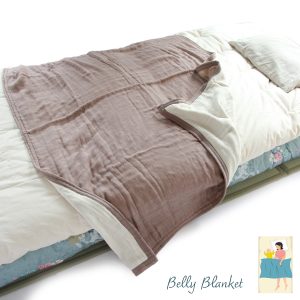 Mikawa Six-ply Cotton Gauze Belly Blanket Half Size Blanket Hanikam Brown