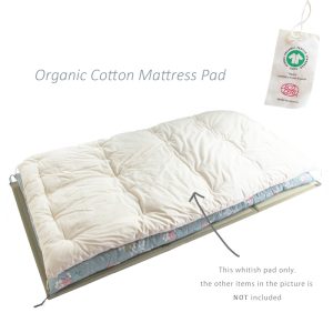 Japanese Futon Mattress Pad, Artisan Handmade (Fabric  Organic Cotton  Filling Organic Cotton)