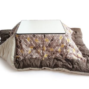 Japanese Kotatsu Futon, Kotatsu Blanket, Artisan Handmade (Fabric: Asanoha Brown Filling : Organic Cotton 100%)
