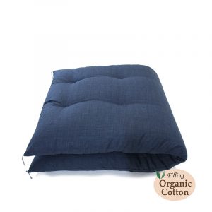Japanese Futon Mattress, Artisan Handmade (Fabric: Nagomi Cotton Navy, Filling: Organic Cotton 100%)