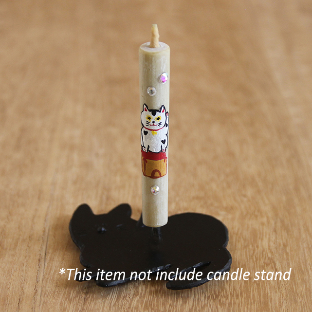 Crystal Hand-Painted Warosoku Candle <Maneki Neko Size 3> - Image 4
