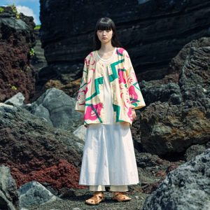 TEWSEN, Chusen-dyed Shirt /UME-BISCUS (beige)