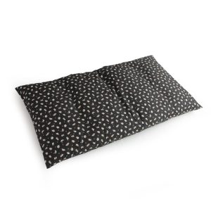 Japanese Cushion (Naga-zabuton)  Cover - Suzuneko Pattern 23.6" x 43.3" (60 x 110cm) Black