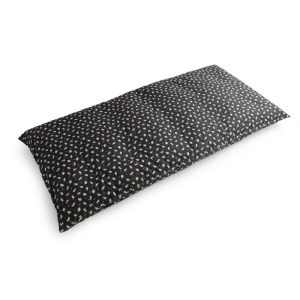 Japanese Cushion (Naga-zabuton)  Cover -  Suzuneko Pattern 27.5" x 59" (70 x 150 cm)  Black