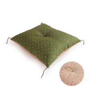 Japanese Zabuton Cushion Natural Cork Leather Warabe Matcha 40cm Square