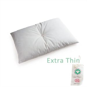 GOTS Certified Organic Extra Thin Pillow,  Artisan Handmade (Fabric: Organic Cotton, Filling: Organic Cotton 100% )  Pillow Topper NC