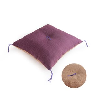 Japanese Zabuton Cushion Natural Cork Leather Nagomi Purple 40cm Square