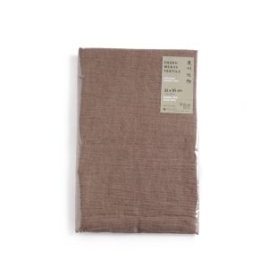 Enshu Weave Textile Pillow Case Envelope Type Cotton Ramie Mix Brown