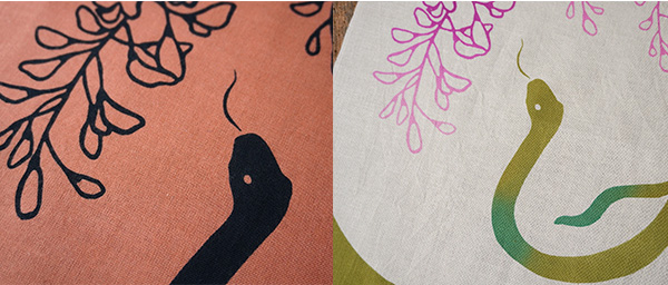 Tenugui , Japanese hand towel (Snake& Japanese wisteria) - الصورة 5