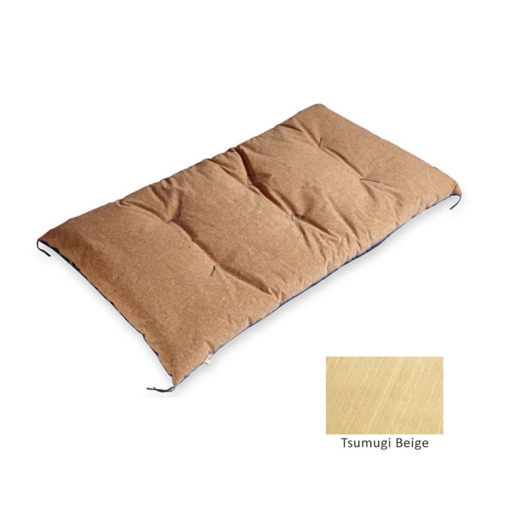 US Stock - Naga-zabuton (Double in length) Natural Cork Leather Cushion - 43.3" x 23.6" 110 x 60cm - Tsumugi Beige