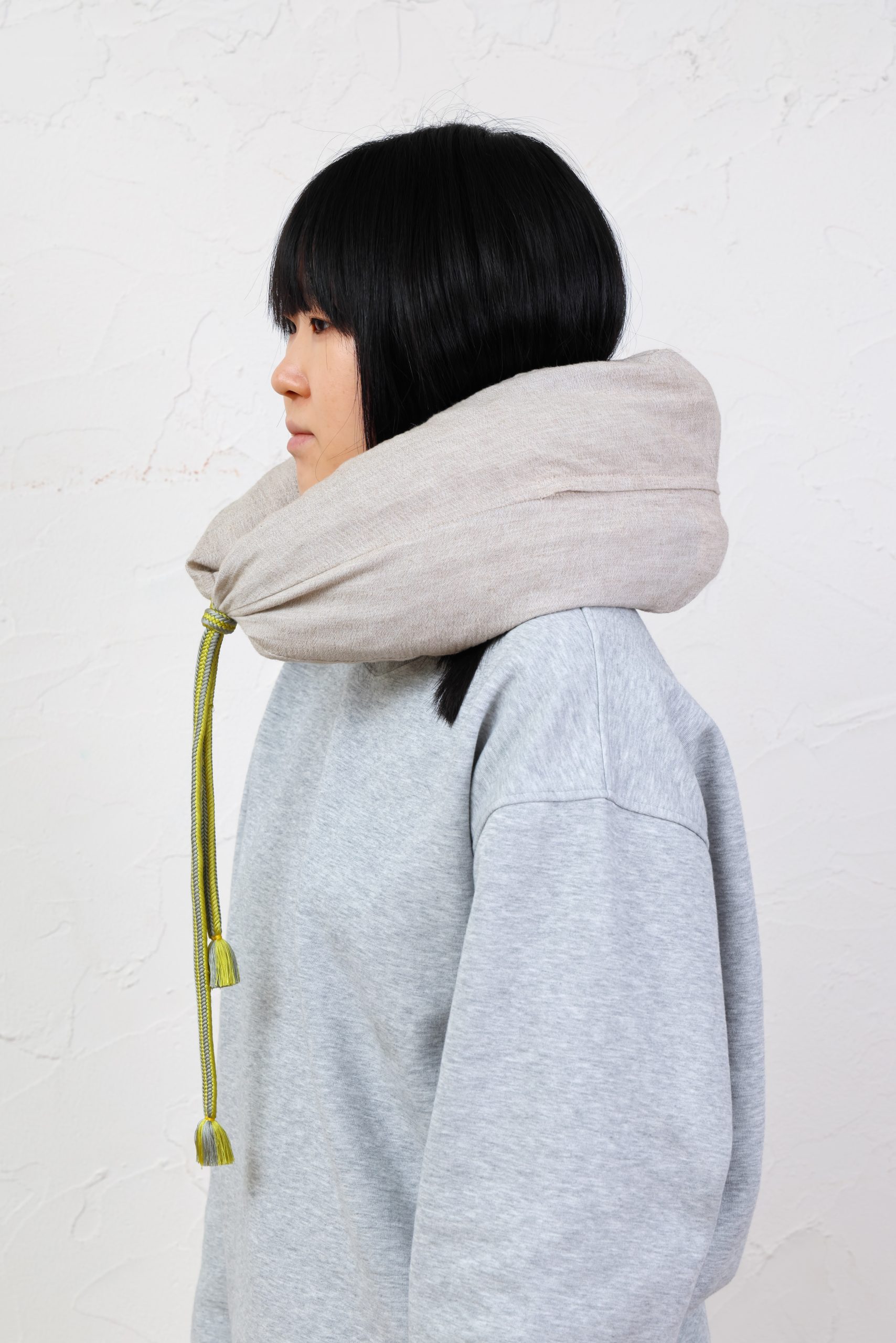 KUMIHIMO Travel Neck Pillow – MUSUBI – Adjustable 4-Chamber Natural Design - 图片 3
